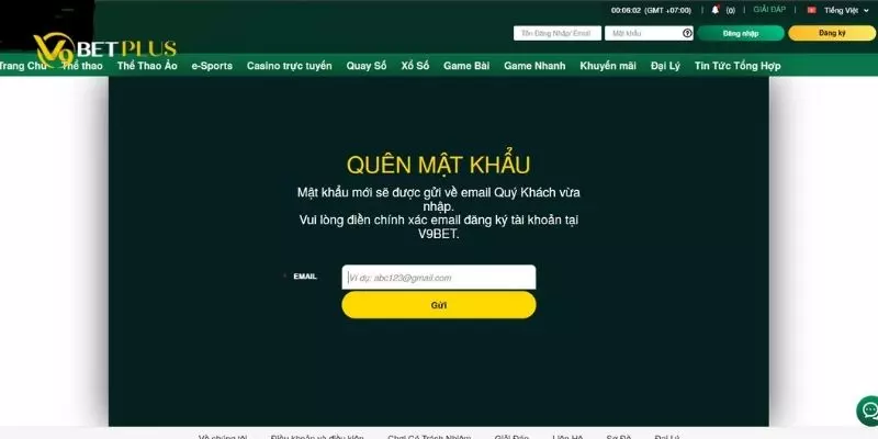 Cách lấy lại mật khẩu V9bet dễ hiểu cho game thủ