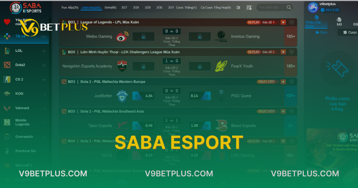 Saba Esport - Chơi game giải trí ảo nhận tiền thật siêu khủng tại OLE777