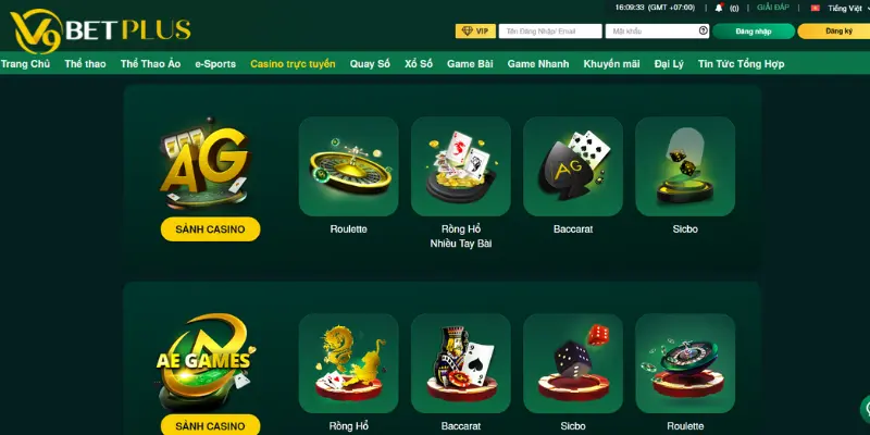 Thử sức với hàng loạt tựa game casino đình đám tại V9bet